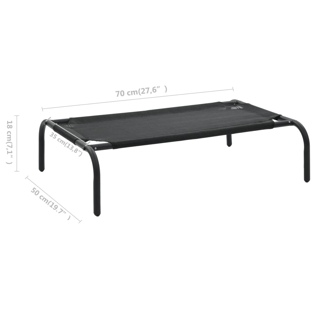 Elevated Dog Bed Black S Textilene